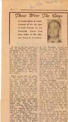 "Those Were The Days" Article Dec. 26/69 Those Were The Days;Swift Current Sun - Those Were The Days Clipping (1969-12-26);Swift Current Sun - Those Were The Days Clipping (1969-12-26);Swift Current Sun - Those Were The Days Clipping (1969-12-26);Swift Current Sun Clipping (1969-12-26)