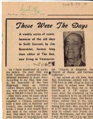 Swift Current Sun - Those Were The Days Clipping (1970-09-18);Swift Current Sun - Those Were The Days Clipping (1970-09-18);Swift Current Sun Clipping (1970-09-18)