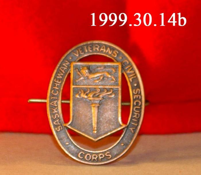 Saskatchewan Veterans Civil Security Corps Cap Badge;Saskatchewan Veterans Civil Security Corps Cap Badge