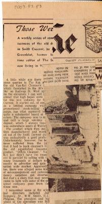 "Those Were The Days" Article May. 8/70 Those Were The Days;Swift Current Sun - Those Were The Days Clipping (1970-05-08);Swift Current Sun - Those Were The Days Clipping (1970-05-08);Swift Current Sun - Those Were The Days Clipping (1970-05-08);Swift Current Sun Clipping (1970-05-08)