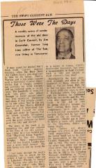 "Those Were The Days" Article Apr. 17/70 Those Were The Days;Swift Current Sun - Those Were The Days Clipping (1970-04-17);Swift Current Sun - Those Were The Days Clipping (1970-04-17);Swift Current Sun - Those Were The Days Clipping (1970-04-17);Swift Current Sun Clipping (1970-04-17)