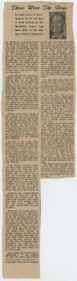 "Those Were The Days" Article Date Unknown Those Were The Days;Swift Current Sun - Those Were The Days Clipping;Swift Current Sun - Those Were The Days Clipping;Swift Current Sun Clipping;Swift Current Sun Clipping