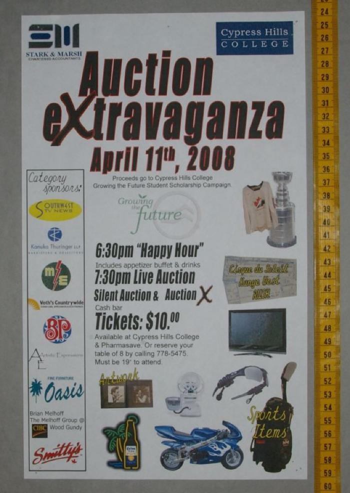 Cypress Hills College 'Auction Extravaganza' Poster (2008-04-11);Cypress Hills College 'Auction Extravaganza' Poster (2008-04-11)