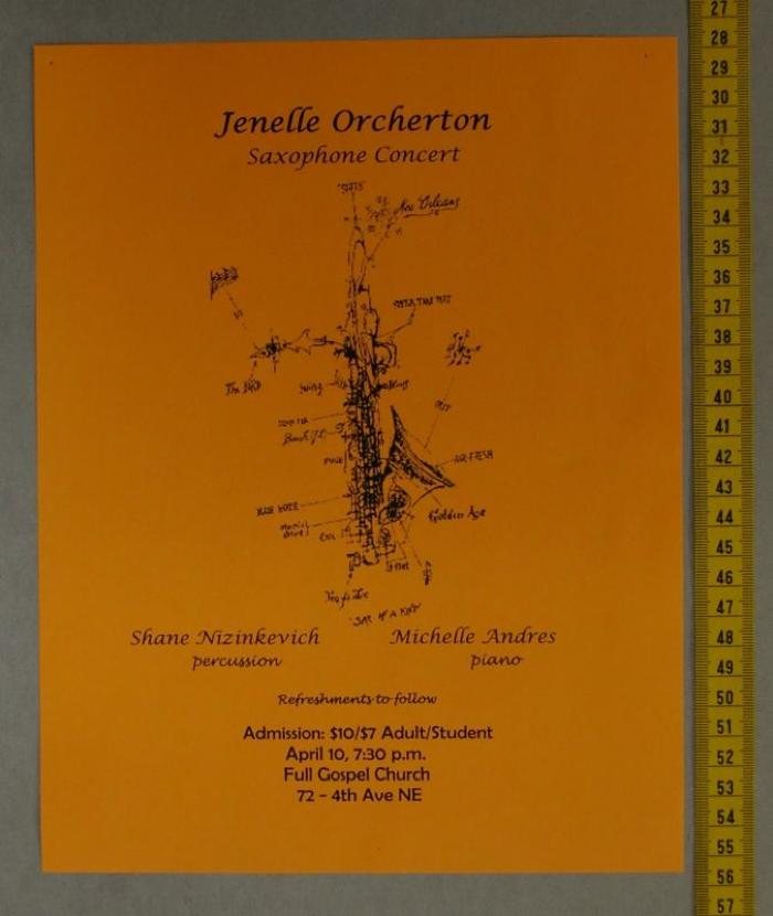 Jenelle Orcherton Saxophone Concert Poster (2008-04-10);Jenelle Orcherton Saxophone Concert Poster (2008-04-10)