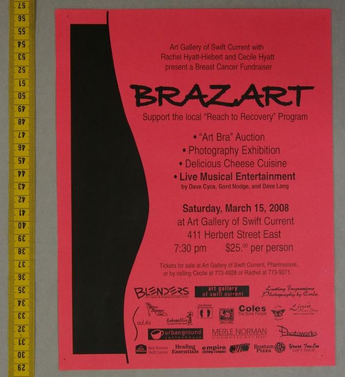 Brazart Fundraiser Poster (2008-03-15);Brazart Fundraiser Poster (2008-03-15);Brazart Poster Brazart // Support The Local "Reach To Recovery" Program