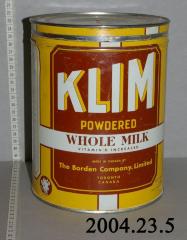 KLIM Powdered Whole Milk Can;KLIM Powdered Whole Milk Can