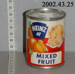 Can Of Baby Food, Fruit;Heinz Junior Mixed Fruit Baby Food;Heinz Junior Mixed Fruit Baby Food