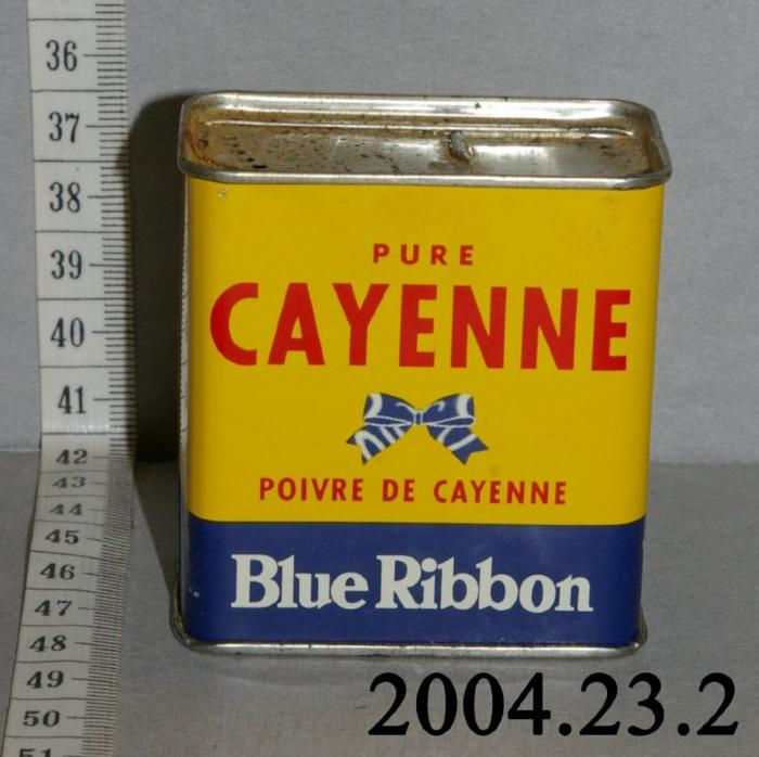 Blue Ribbon Cayenne Pepper Tin;Blue Ribbon Pure Cayenne Tin;Blue Ribbon Pure Cayenne Tin