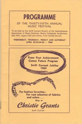 35th Annual Music Festival (1964-04);35th Annual Music Festival (1964-04);35Th Annual Music Festival Programme Programme Of The Thirty-Fifth Annual Music Festival;Annual Music Festival Programmes (1963)