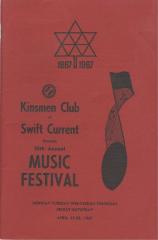 38Th Annual District Music Festival Program Kinsmen Club Of Swift Current Presents 38Th Annual Music Festival;Kinsmen 38th Annual Music Festival Program (1967-04);Kinsmen 38th Annual Music Festival Program (1967-04);Kinsmen Annual Music Festival Programmes (1967)