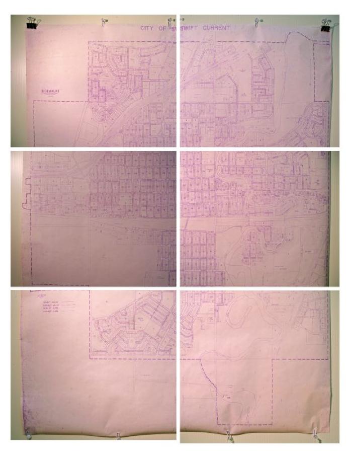 City of Swift Current Sidewalks Map (c.1980s);City of Swift Current Sidewalks Map (c.1980s);Map Of City Sidewalks By Type, 1980's City Of Swift Current