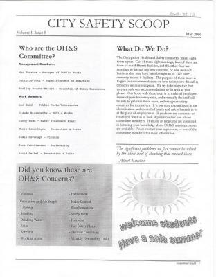 City Safety Scoop City Safety Scoop;City Safety Scoop Newsletter (2000-05);City Safety Scoop Newsletter (2000-05)