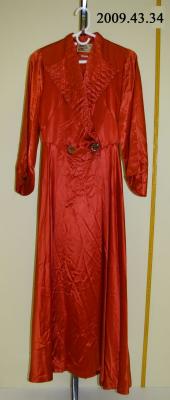 Orange Satin Housecoat (1952);Orange Satin Housecoat (1952);Satin Dressing Gown