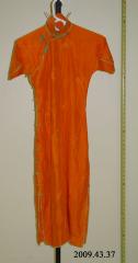 Chinese Dress (c.1920s);Chinese Dress (c.1920s);Orange Silk Dress