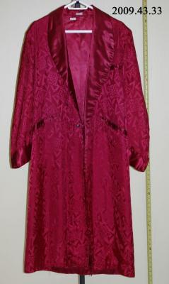 Burgundy Satin Housecoat (1952);Burgundy Satin Housecoat (1952);Satin Dressing Gown