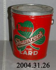 Burns Shamrock Lard Can;Burns Shamrock Pure Lard Tin;Burns Shamrock Pure Lard Tin