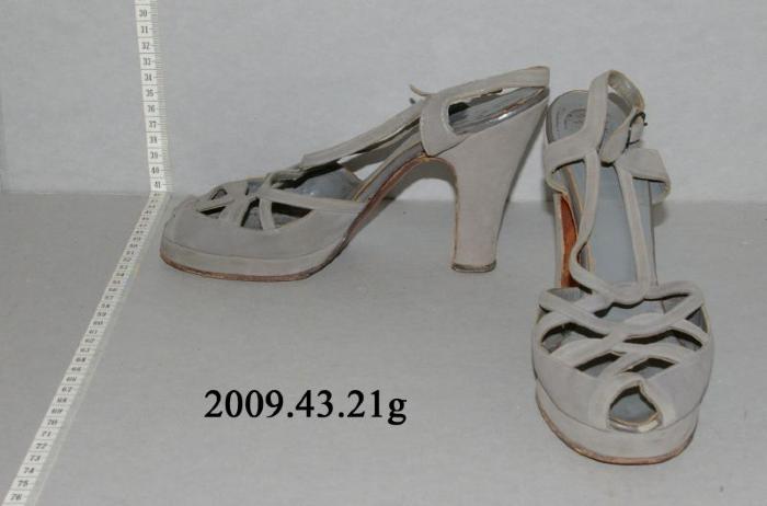 Gray High Heel Shoe;Left Wedding Shoe (1952-08-30);Left Wedding Shoe (1952-08-30)