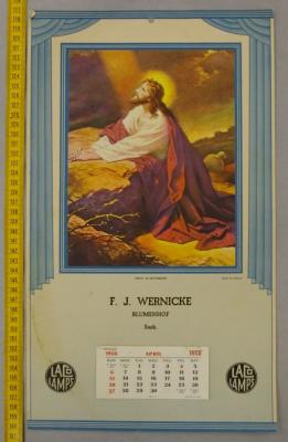 1958 Calendar F.J. Wernicke 1958 Calendar;Blumenhof F J Wernicke Calendar (1958);Blumenhof F J Wernicke Calendar (1958)