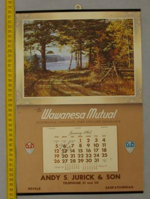 1964 Calendar Wawanesa Mutual 1964 Calendar;Neville Wawanesa Mutual Calendar (1964);Neville Wawanesa Mutual Calendar (1964)