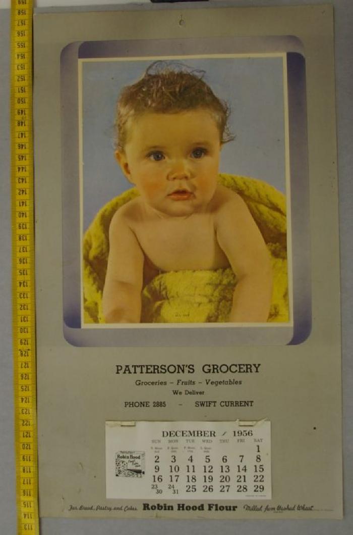 1956 Calendar Patterson's Grocery 1956 Calendar;Swift Current Patterson's Grocery Calendar (1956);Swift Current Patterson's Grocery Calendar (1956)