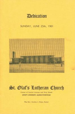 Saint Olaf's Lutheran Church Dedication Program (1961-06-25);Saint Olaf's Lutheran Church Dedication Program (1961-06-25)