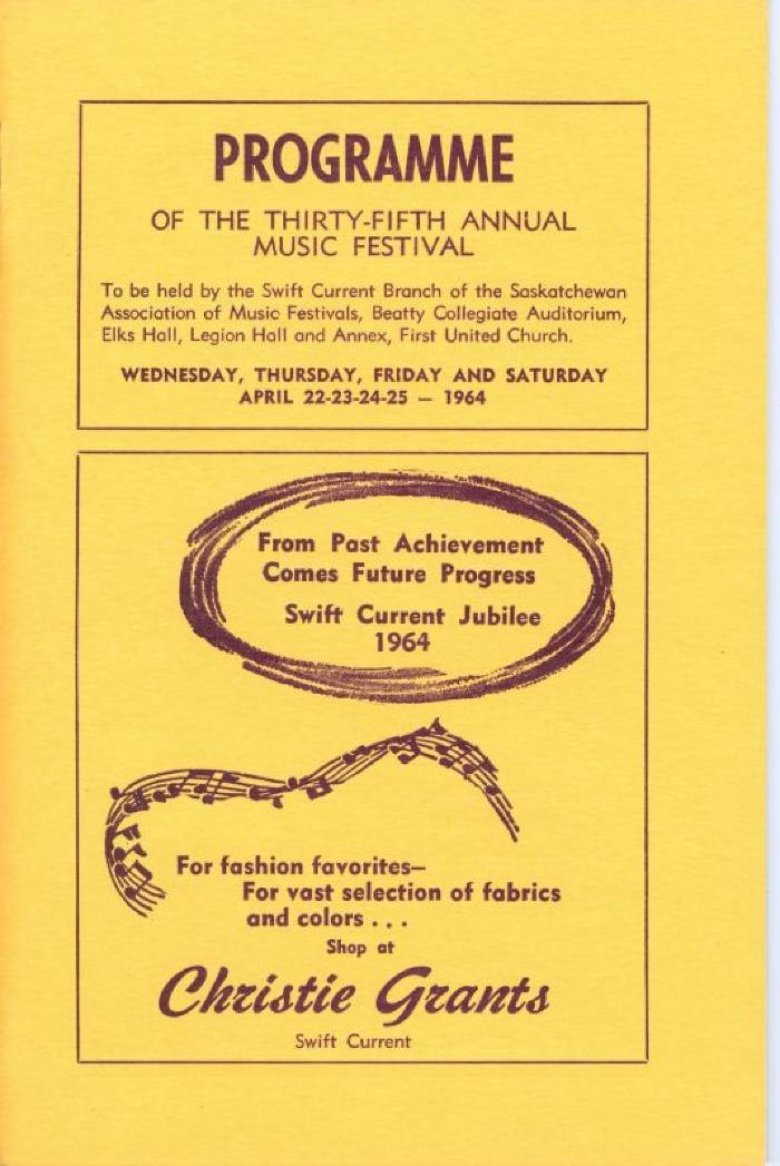 35th Music Festival Program (1964-04-22);35th Music Festival Program (1964-04-22)