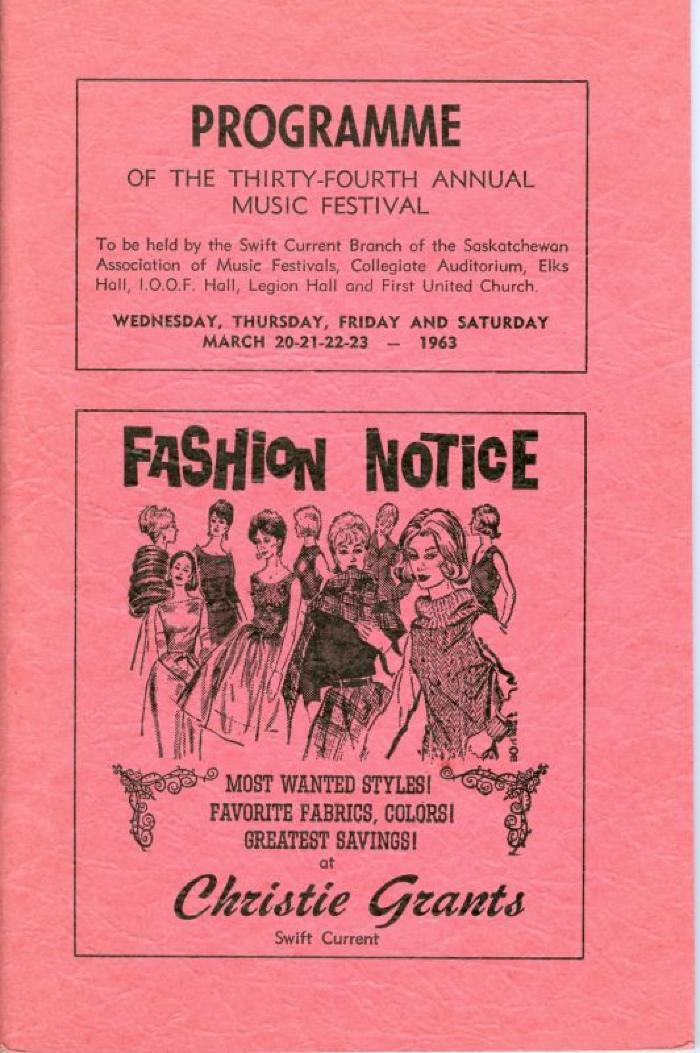 34th Music Festival Program (1963-03-20);34th Music Festival Program (1963-03-20)