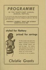 31st Music Festival Program (1960-03-09);31st Music Festival Program (1960-03-09)