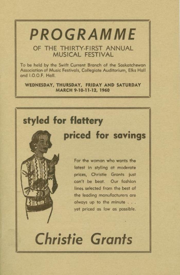 31st Music Festival Program (1960-03-09);31st Music Festival Program (1960-03-09)