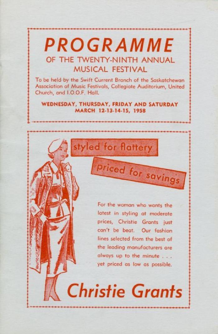 29th Music Festival Program (1958-03-12);29th Music Festival Program (1958-03-12)