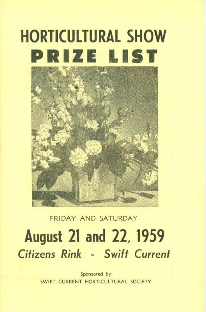 Swift Current Horticultural Society Program (1959);Swift Current Horticultural Society Program (1959)