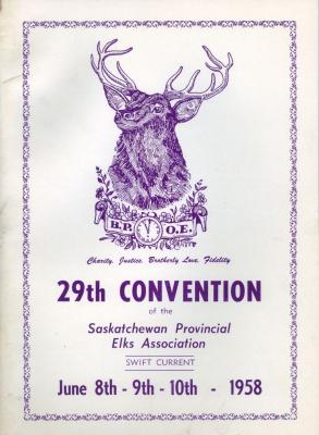 29th Convention of Saskatchewan Elks Program (1958-06);29th Convention of Saskatchewan Elks Program (1958-06)