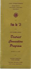 Lions District Convention Program (1971-06-06);Lions District Convention Program (1971-06-06)