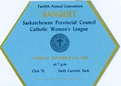 Catholic Women's League Banquet Program (1960-09-13);Catholic Women's League Banquet Program (1960-09-13)