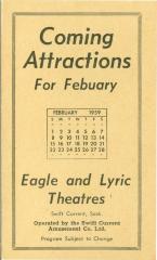 Eagle and Lyric Theatres Upcoming Films (1959-02);Eagle and Lyric Theatres Upcoming Films (1959-02)