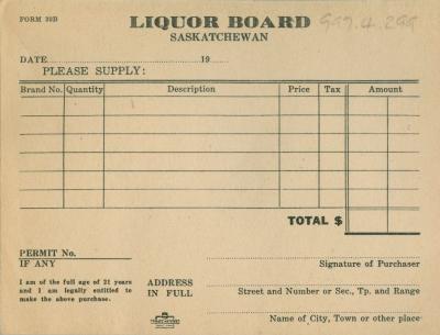 Liquor Board Purchase Form;Liquor Board Purchase Form