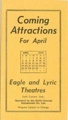 Eagle and Lyric Theatres Upcoming Films (1959-04);Eagle and Lyric Theatres Upcoming Films (1959-04)