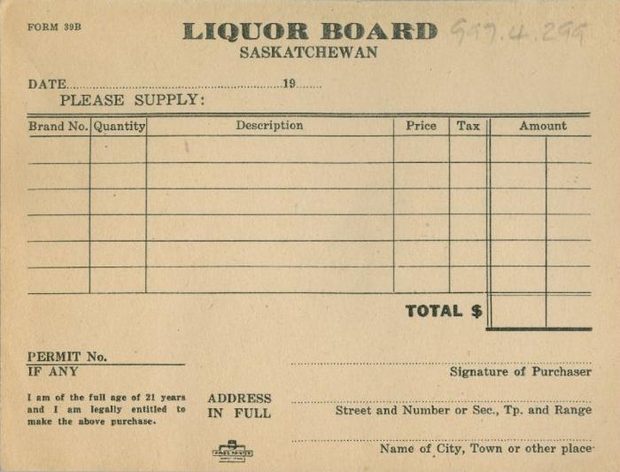 Liquor Board Purchase Form;Liquor Board Purchase Form