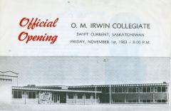 O M Irwin Collegiate Institute Opening Program (1963-11-01);O M Irwin Collegiate Institute Opening Program (1963-11-01)