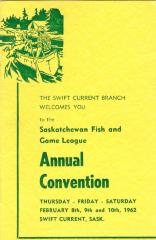 Saskatchewan Fish & Game League League Convention Program Program (1962-02-08);Saskatchewan Fish & Game League League Convention Program Program (1962-02-08)