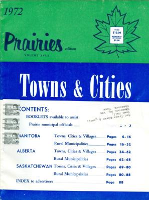 Towns & Cities Magazine - Prairies Edition Volume XVIII (1972);Towns & Cities Magazine - Prairies Edition Volume XVIII (1972)