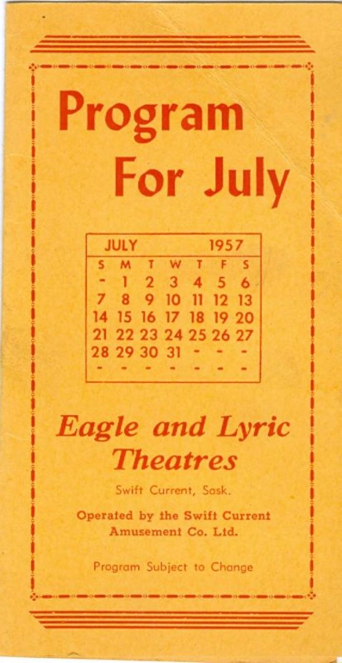 Eagle And Lyric Theatres Upcoming Films (1957-07);Eagle And Lyric Theatres Upcoming Films (1957-07)