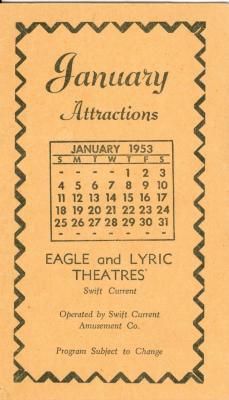 Eagle And Lyric Theatres Upcoming Films (1953-01);Eagle And Lyric Theatres Upcoming Films (1953-01)