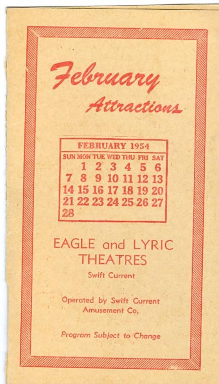 Eagle And Lyric Theatres Upcoming Films (1954-02);Eagle And Lyric Theatres Upcoming Films (1954-02)