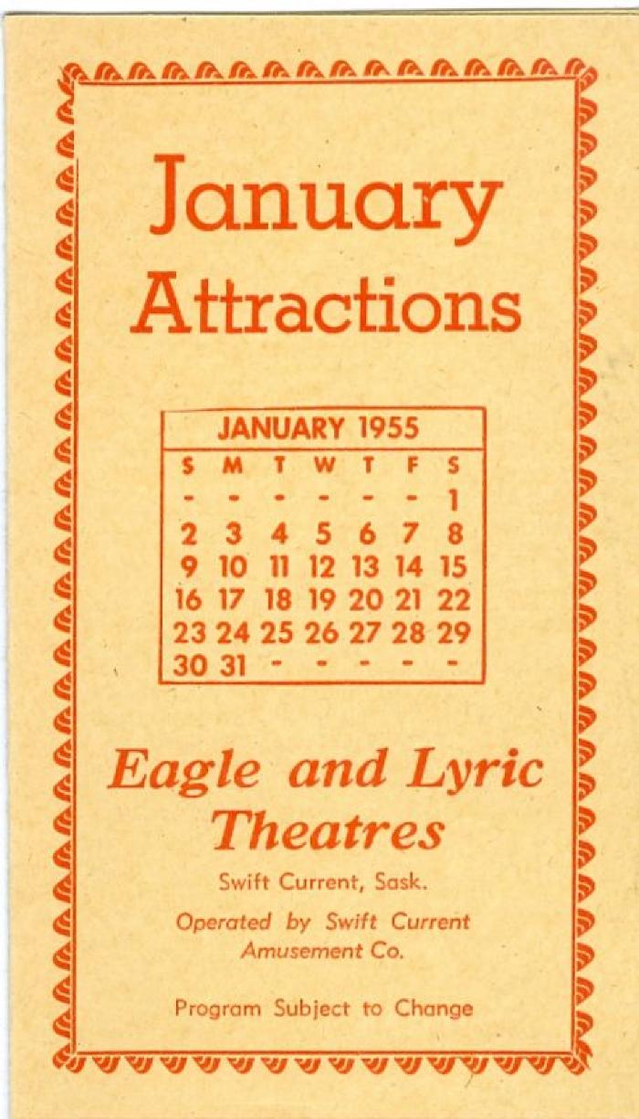 Eagle And Lyric Theatres Upcoming Films (1955-01);Eagle And Lyric Theatres Upcoming Films (1955-01)