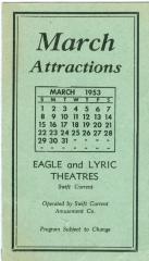 Eagle And Lyric Theatres Upcoming Films (1953-03);Eagle And Lyric Theatres Upcoming Films (1953-03)