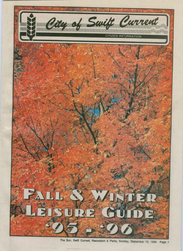 City Of Swift Current Fall & Winter Leisure Guide (1995)