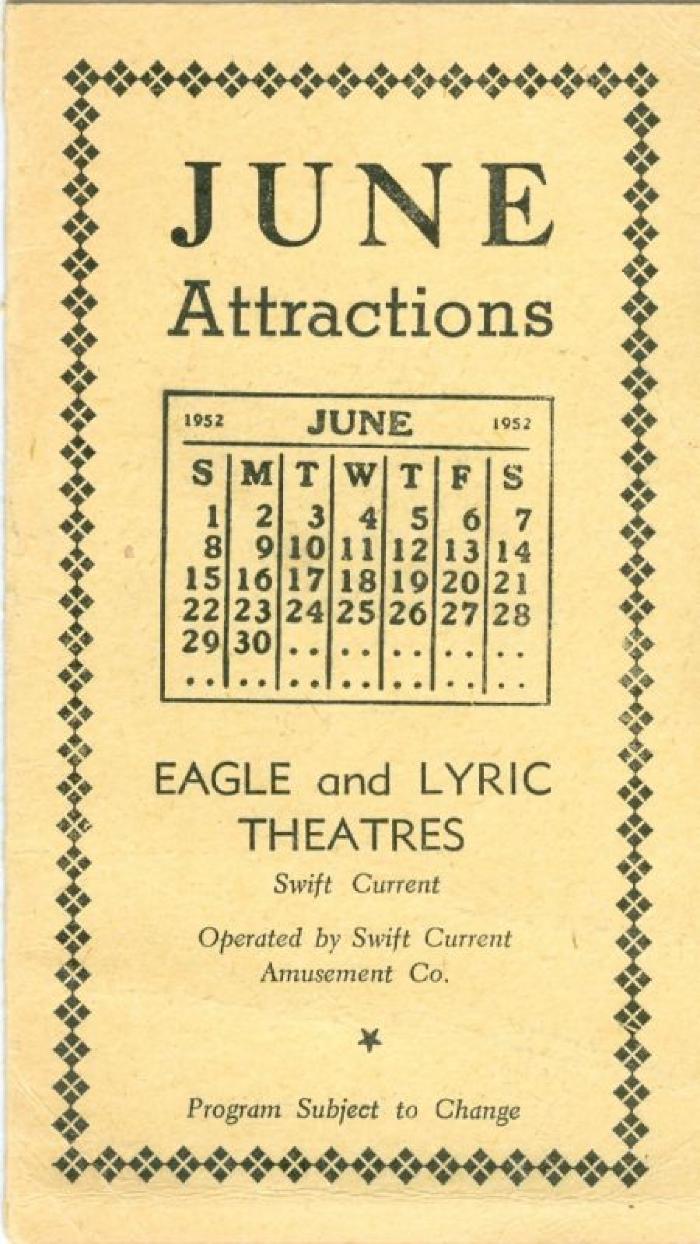 Eagle And Lyric Theatres Upcoming Films (1952-06);Eagle And Lyric Theatres Upcoming Films (1952-06)