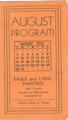 Eagle And Lyric Theatres Upcoming Films (1953-08);Eagle And Lyric Theatres Upcoming Films (1953-08)