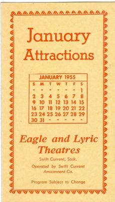 Eagle And Lyric Theatres Upcoming Films (1955-01);Eagle And Lyric Theatres Upcoming Films (1955-01)